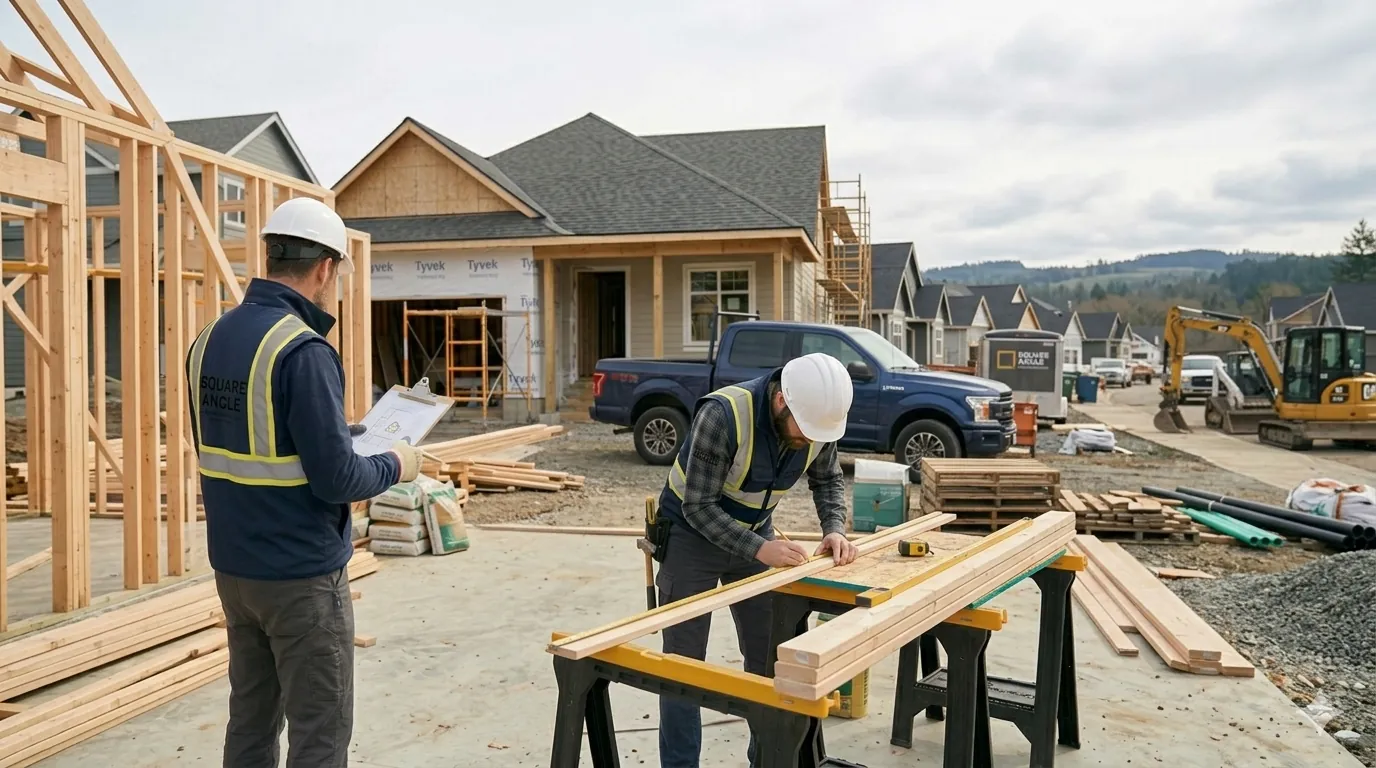 Square Angle team on a residential construction site